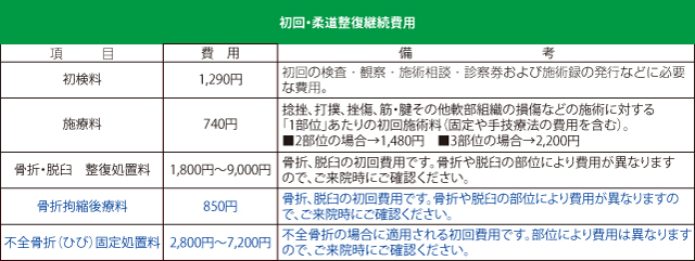 施術料金の目安1